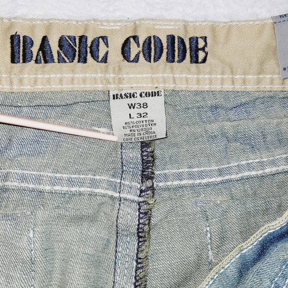 Basic Code Men's Grey Slim Straight Fit Size 36/34 Jeans - Picture 3 of 14